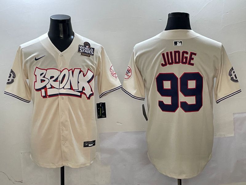 Men New York Yankees 99 Judge Cream four generations Joint Name 2025 Nike MLB Jersey style 4111